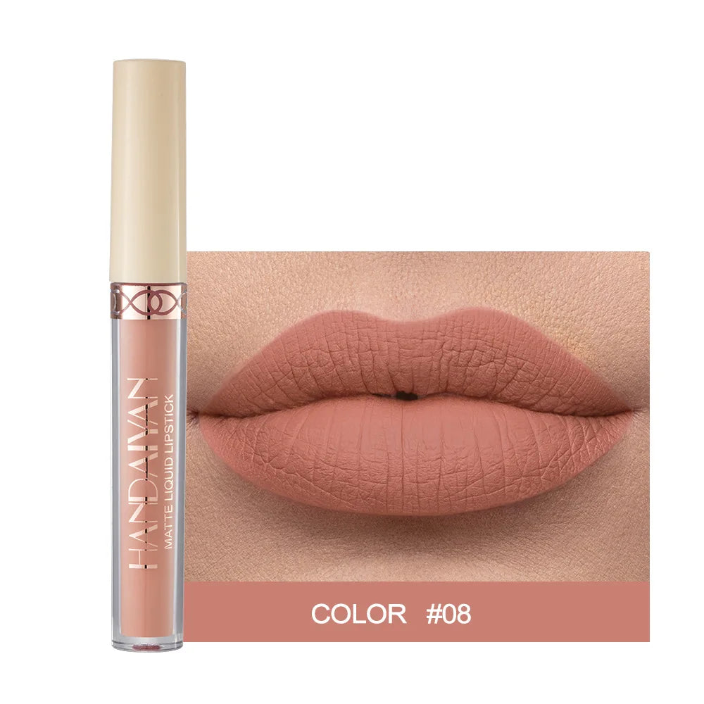 Vattenfast Nude Matt Flytande Läppstift Non-stick Cup Lip Toning Makeup Matte Red Lip Gloss Kosmetika Långvariga Läppstift Makeup