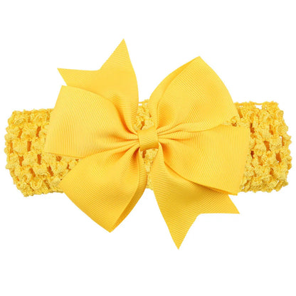 Baby Flicka Pannband Stor Rosett Rosett Bandage Band Hårtillbehör Band Barn Nyfödda Barn Huvudbonad Turban