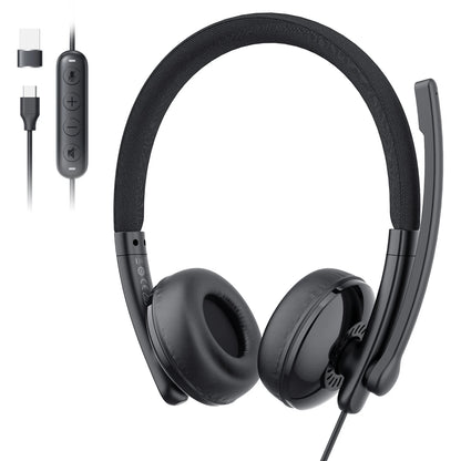 EMEET Trådbundet Headset med Mikrofon Callcenter USB Hörlurar ENC Brusreducerande Kontorshörlurar med Kabel för Telefon/PC Dator