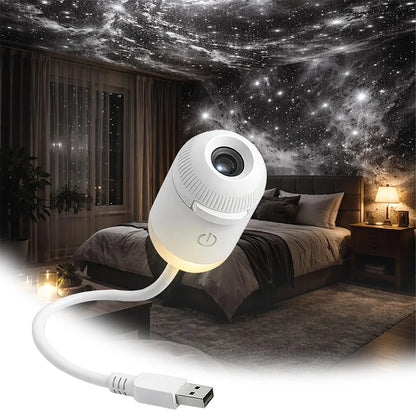 Mini Starry Sky Projektorlampa USB Bärbar Galax Nattlampa För Sovrum Sömn Atmosfär Dekor Gåva