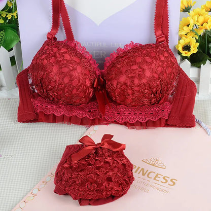 Kvinnor Bygellösa Sexiga Bh-Set Låg Midja Trosor Utan Bygel Bralette Underkläder Set Mjuka BH:ar Dammode Underkläder Stora Storlekar Set