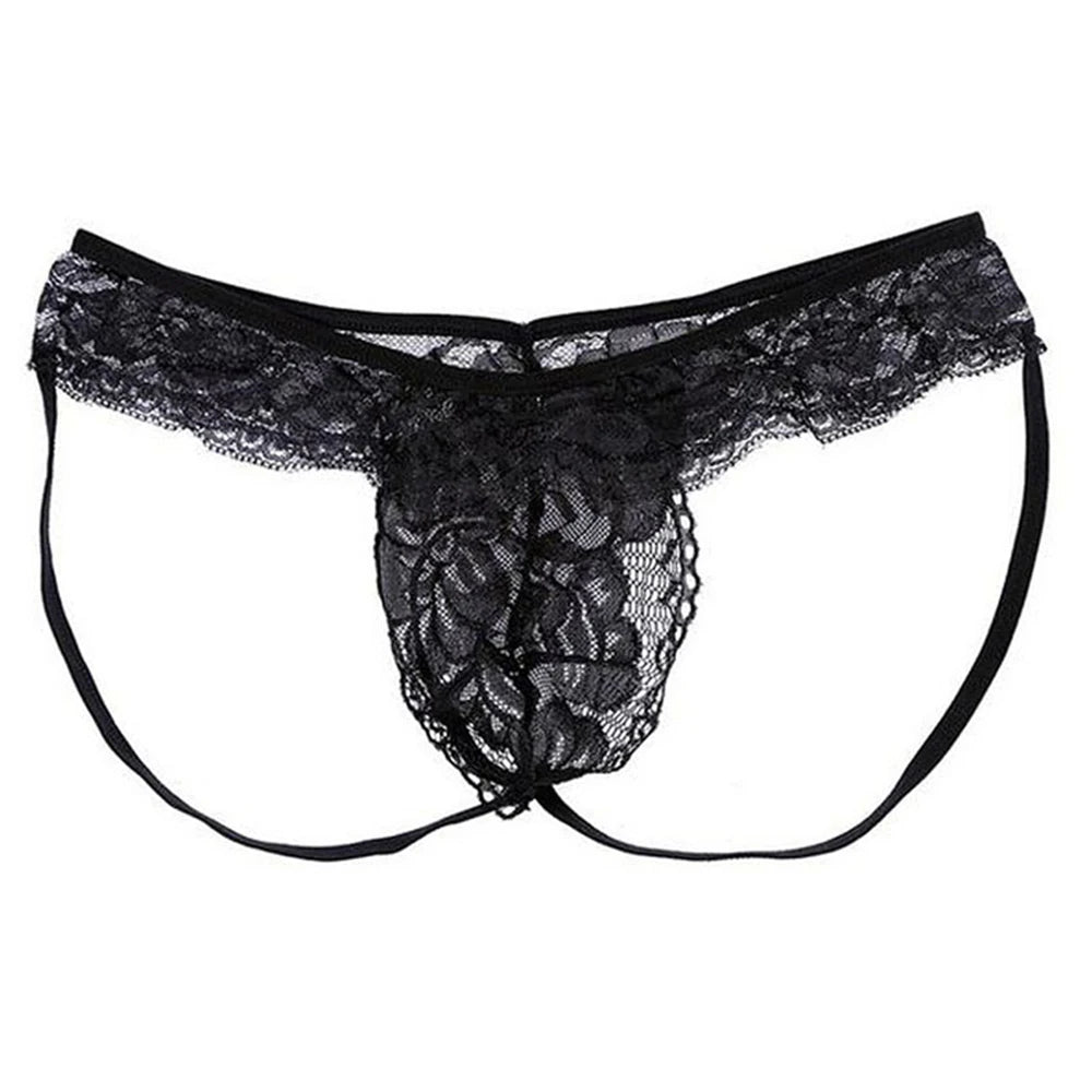 Herrunderkläder Transparenta Sissy S~3XL Stringtrosor Utbuktande Påse Bekväma G-string Gay Låg Midja Plusstorlek