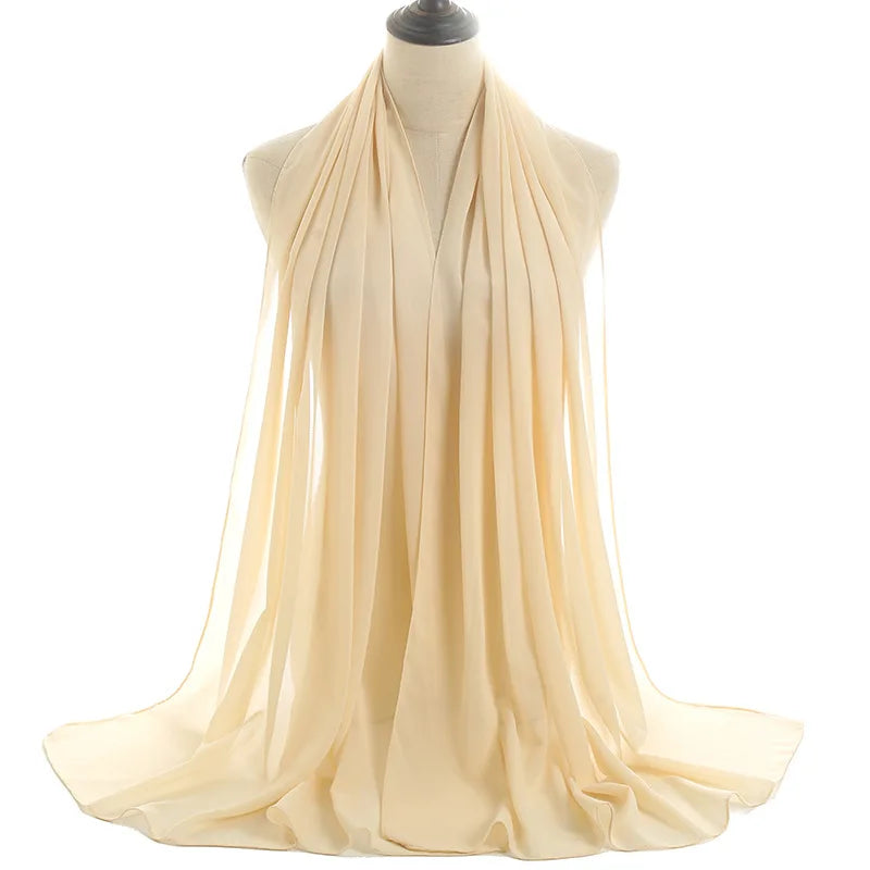 Ramadan Islamisk Instant Bubble Chiffong Sjal Halsduk Dam Huvudbonad Kvinnor Hijabs Halsdukar Bufandas Muslimsk Slöja Hijab Snood 180*70cm