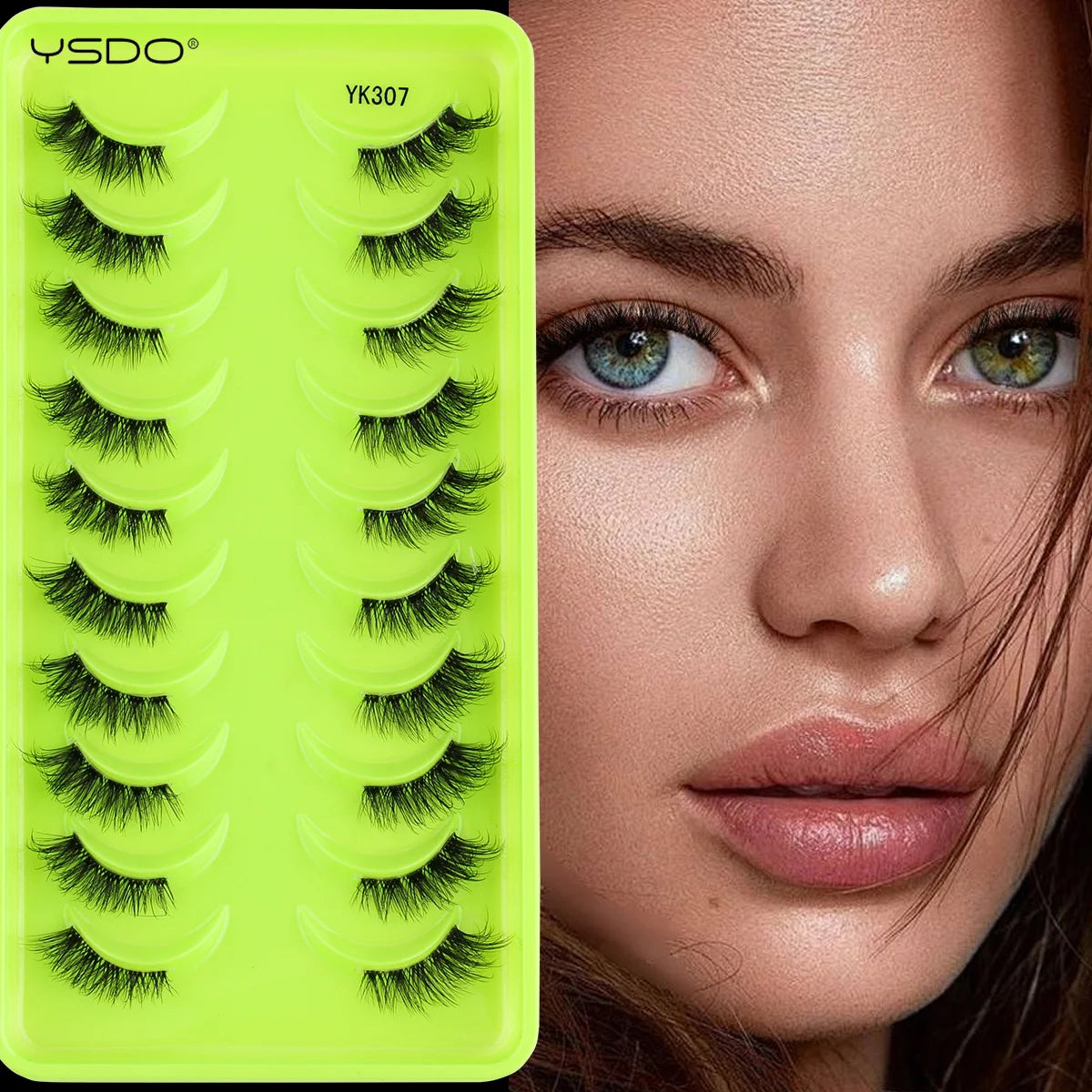 YSDO Fox Eye fransar 3/10 par fransar 3D mink naturliga fransar mjuka kattögonfransar förlängning fluffiga fransar smink halva ögonfransar
