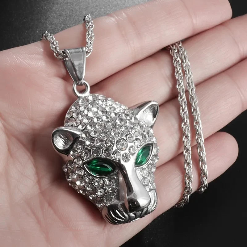 Personlighet Trend Herr Smycken Förgylld Tiger Gepard Djurhänge Mode Coolt Halsband