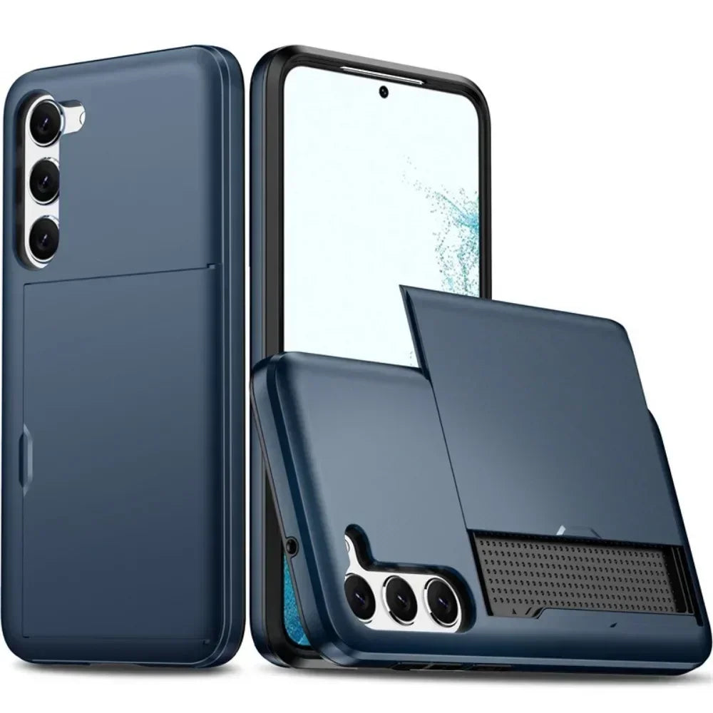 Fodral för Samsung Galaxy S26 S25 S24 S23 S22 Ultra Plus FE A57 A37 A56 A36 Korthållare Stötsäkert Plånboksfodral