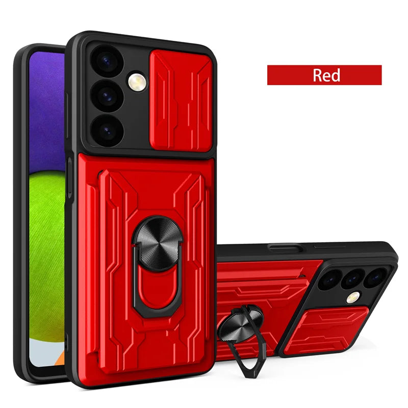 Skal till Samsung Galaxy S26 S25 S24 S23 S20 S21 S22 Ultra Plus FE Note 20 Ultra Skal med korthållare, rustning, fodral