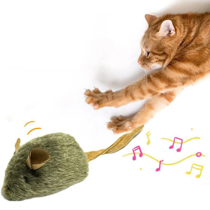 Interaktiv mus plysch katt tuggleksak pipande imitation möss bettresistent kattunge leksak interaktiv plysch kattleksak tillbehör