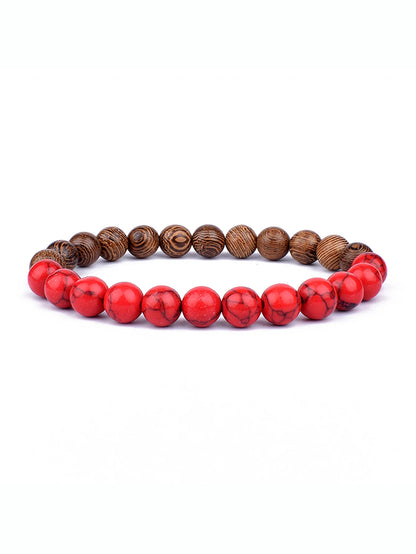 8mm lavaarmband för män vulkaniska stenar träpärlor armband tibetansk buddha handledskedja kvinnor män smycken gåva nya armband
