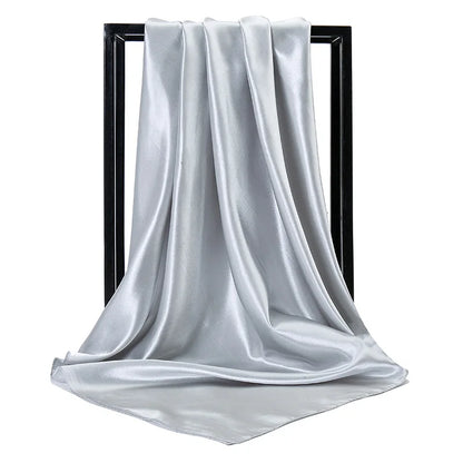 Mode 90*90cm Enfärgad Fyrkantig Halsduk Konst Imiterad Sidensjal Elegant Blommig Huvud Hals Hårband Dam Dam Flickor Halsduk