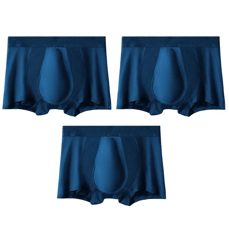 3-delade boxershorts för fitness, stretchigt och andningsbart tyg, fullt stöd för svettningar och stretchrörelser.