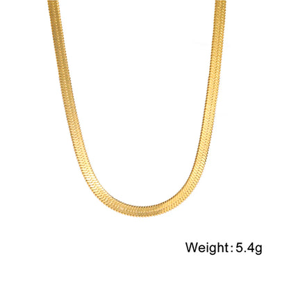 Skyrim Ormkedja Halsband Herr Kvinnor Rostfritt Stål 2/3/4/5mm Bred Platt Fiskbensmönster Halskedjor Trendig Hiphop Smycken Present Het