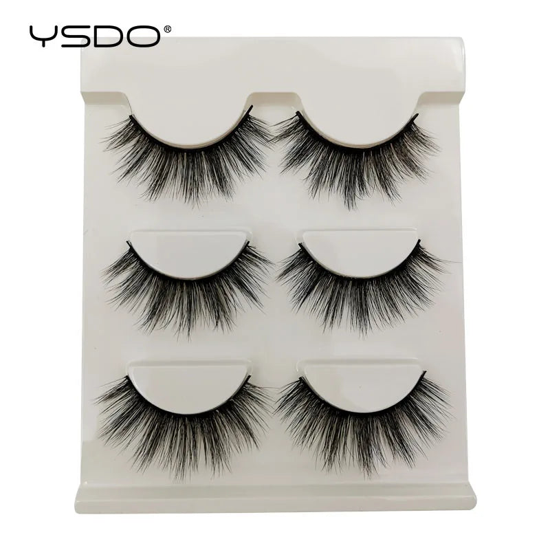 YSDO Fox Eye fransar 3/10 par fransar 3D mink naturliga fransar mjuka kattögonfransar förlängning fluffiga fransar smink halva ögonfransar