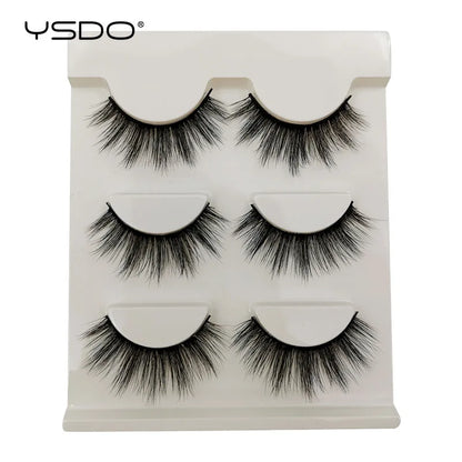 YSDO Fox Eye fransar 3/10 par fransar 3D mink naturliga fransar mjuka kattögonfransar förlängning fluffiga fransar smink halva ögonfransar