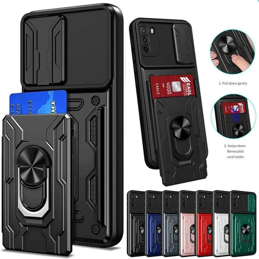 Skal till Samsung Galaxy S26 S25 S24 S23 S20 S21 S22 Ultra Plus FE Note 20 Ultra Skal med korthållare, rustning, fodral