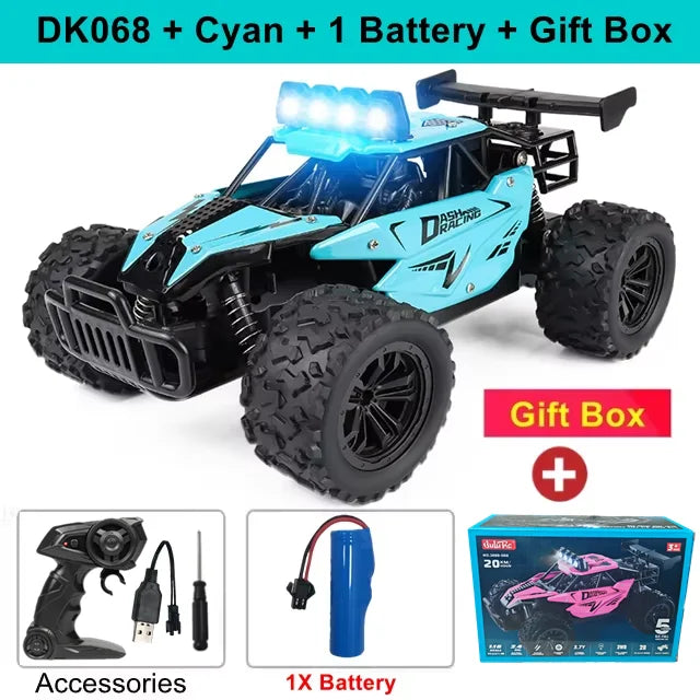 Oike RC-bil 1:16 modell med LED-lampor radio terrängstyrd klätterbil utomhusbilar driftrace leksaker pojkar presenter