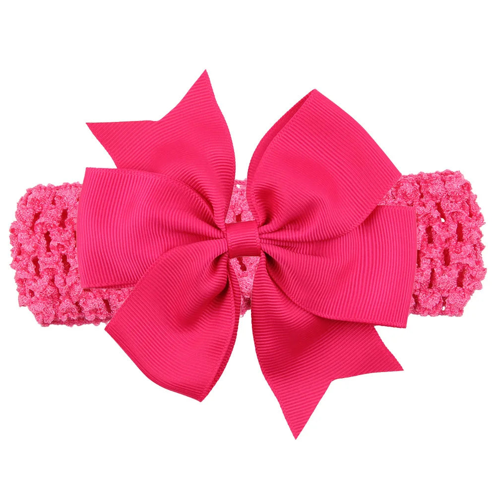 Baby Flicka Pannband Stor Rosett Rosett Bandage Band Hårtillbehör Band Barn Nyfödda Barn Huvudbonad Turban