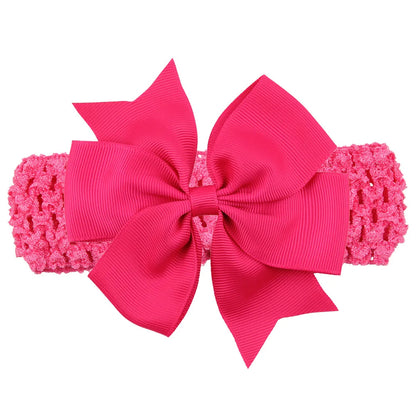 Baby Flicka Pannband Stor Rosett Rosett Bandage Band Hårtillbehör Band Barn Nyfödda Barn Huvudbonad Turban