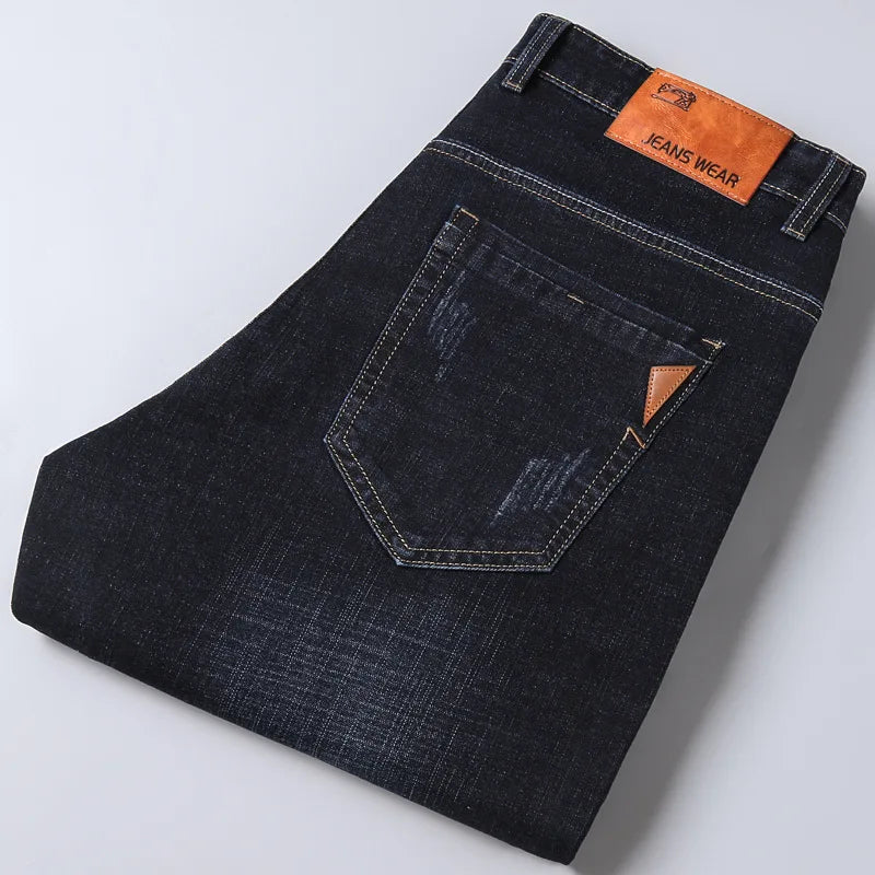 2026 Herr NYA Herrmode Affärsjeans Klassisk Stil Casual Stretch Slim Jeansbyxor Herrmärke Denimbyxor Svart Blå Mig