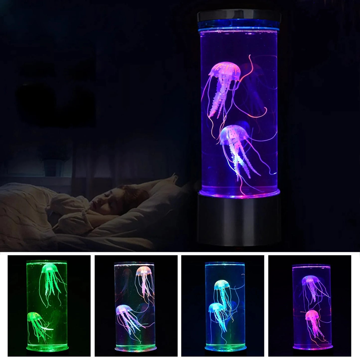 Manetlampa Akvariumlampa 5 Färger Fancy LED USB Bord Nattlampa Barn Presentbelysning för Heminredning Sovrum