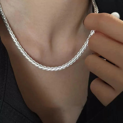 Halsband i 925 sterlingsilver för kvinnor, mode, minimalistiskt hänge, charm, skinande klassiskt halsband, födelsedagspresent