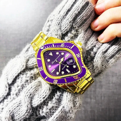 Uppgradera Shangmeimk klocka för män ovanligt konceptuellt reloj krasch smältande vridfodral kvarts armbandsur manlig man grön svart klocka