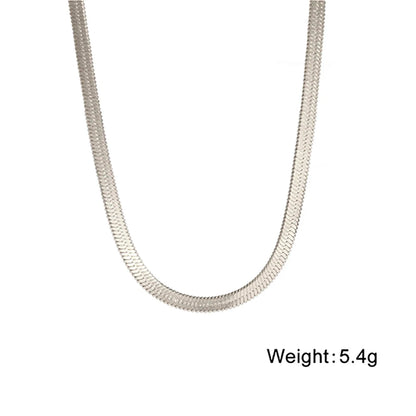 Skyrim Ormkedja Halsband Herr Kvinnor Rostfritt Stål 2/3/4/5mm Bred Platt Fiskbensmönster Halskedjor Trendig Hiphop Smycken Present Het