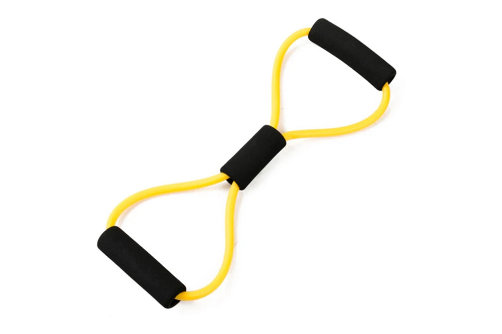 Yogamotståndsband Elastiskt band Sportövningsavdragare 8-formad bröstexpander för kroppsbyggande hemmagym fitnessutrustning