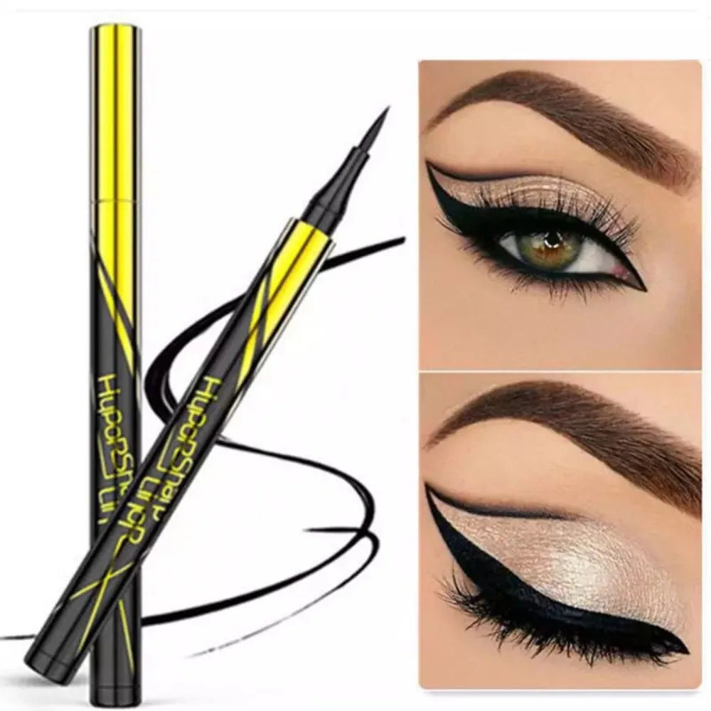 Svart flytande eyeliner vattentät långvarig eyelinerpenna snabbtorkande, inte blommande naturlig eyeliner flytande penna kosmetiska verktyg