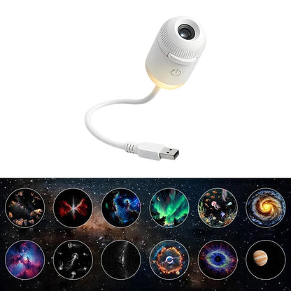 Mini Starry Sky Projektorlampa USB Bärbar Galax Nattlampa För Sovrum Sömn Atmosfär Dekor Gåva