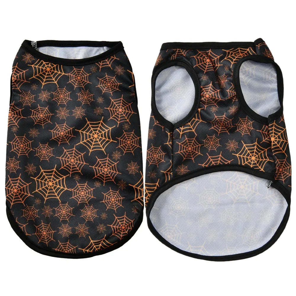 Hundkläder för små och medelstora hundar Katter Halloween Pumpa Tassavtryck Valpvästar Chihuahua Yorkshire Terrier Kostymer Husdjur Festkläder