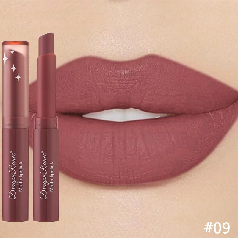 Nude Matte Läppstift Vattentäta Nude Rosa Läppstift Bleknar Inte Sexiga Röda Sammets Läppstift för Kvinnor Makeup Hållbar Läppkosmetika