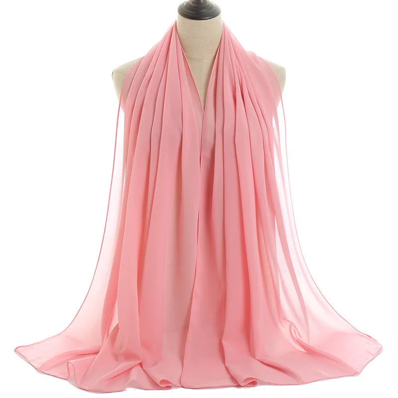 Ramadan Islamisk Instant Bubble Chiffong Sjal Halsduk Dam Huvudbonad Kvinnor Hijabs Halsdukar Bufandas Muslimsk Slöja Hijab Snood 180*70cm