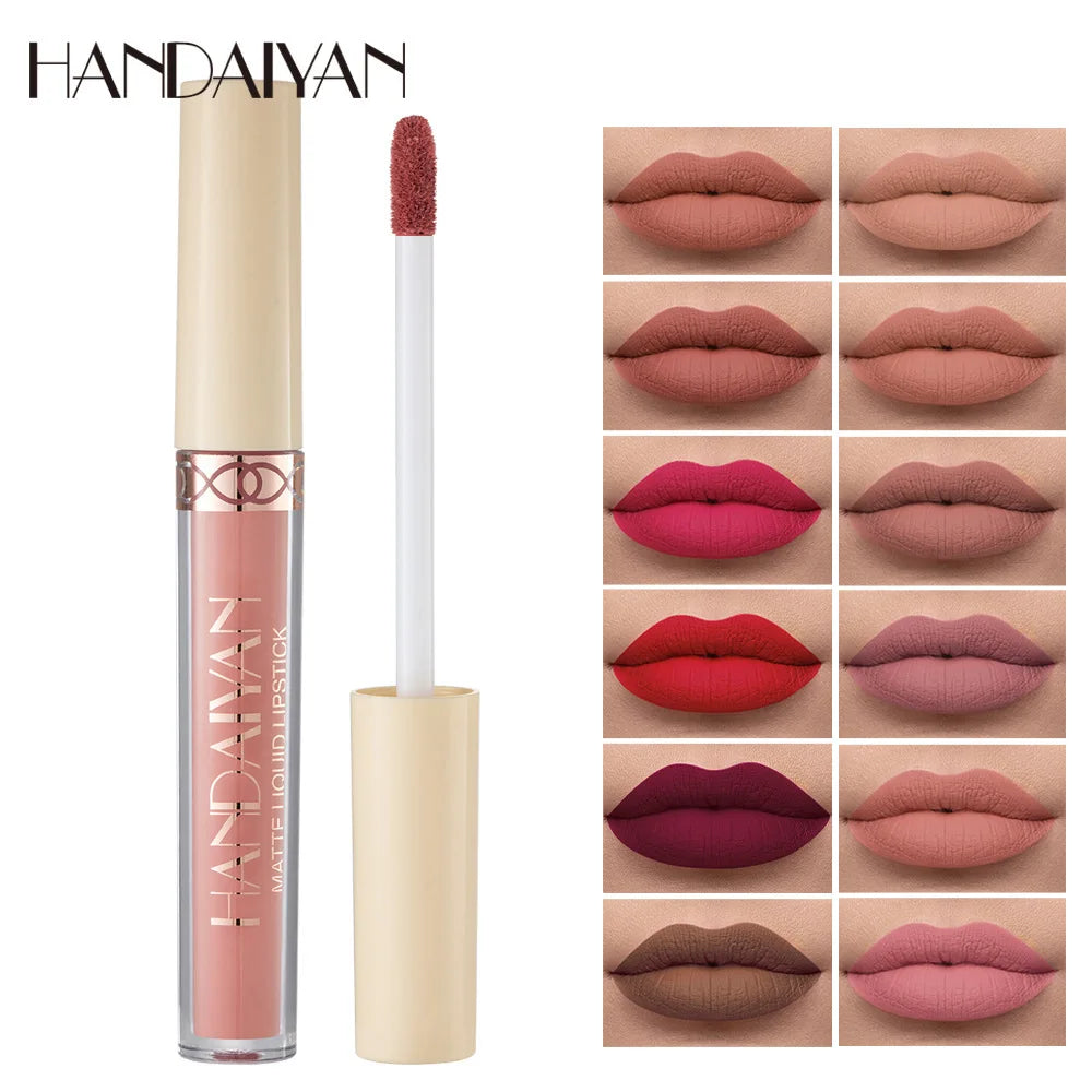 Vattenfast Nude Matt Flytande Läppstift Non-stick Cup Lip Toning Makeup Matte Red Lip Gloss Kosmetika Långvariga Läppstift Makeup
