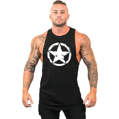 Ny het rea herrlinne med dödskalletryck, andningsbart linne, coolt linne, löpartröja i bomull, bodybuilding-linne, fitness-tröja, ärmlös