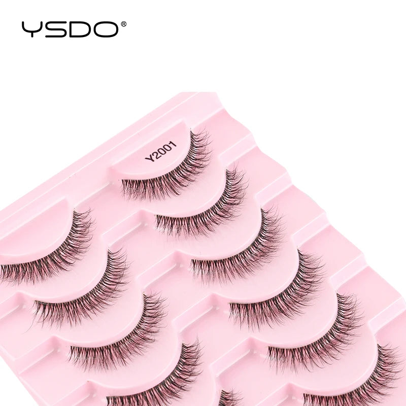YSDO Halvögonfransar 3/10 par Naturliga Hela Lösögonfransar 3D-Fransar Kattögonfransar Lösögonfransförlängning Faux Cils Makeupverktyg
