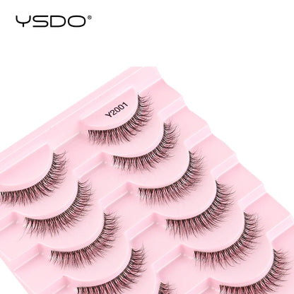 YSDO Halvögonfransar 3/10 par Naturliga Hela Lösögonfransar 3D-Fransar Kattögonfransar Lösögonfransförlängning Faux Cils Makeupverktyg