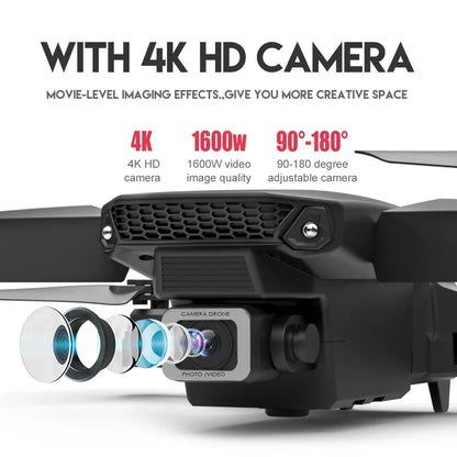 DWI D19 E88 Pro Drönare 4K Professionell HD RC Flygplan Dubbelkamera Vidvinkel Huvud Fjärrstyrd Quadcopter Leksakshelikopter För Vuxna Barn