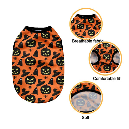 Hundkläder för små och medelstora hundar Katter Halloween Pumpa Tassavtryck Valpvästar Chihuahua Yorkshire Terrier Kostymer Husdjur Festkläder