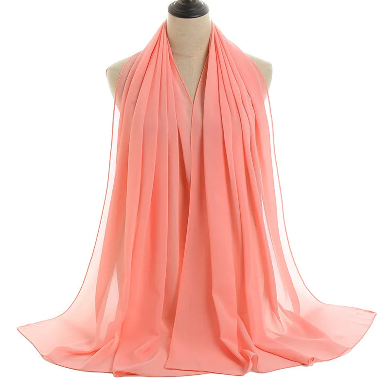 Ramadan Islamisk Instant Bubble Chiffong Sjal Halsduk Dam Huvudbonad Kvinnor Hijabs Halsdukar Bufandas Muslimsk Slöja Hijab Snood 180*70cm
