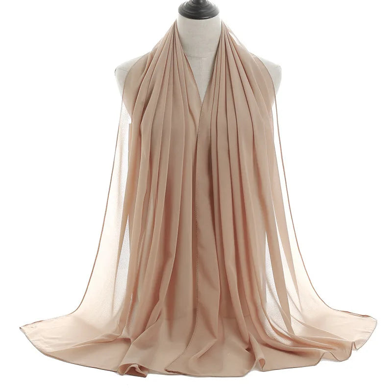 Ramadan Islamisk Instant Bubble Chiffong Sjal Halsduk Dam Huvudbonad Kvinnor Hijabs Halsdukar Bufandas Muslimsk Slöja Hijab Snood 180*70cm