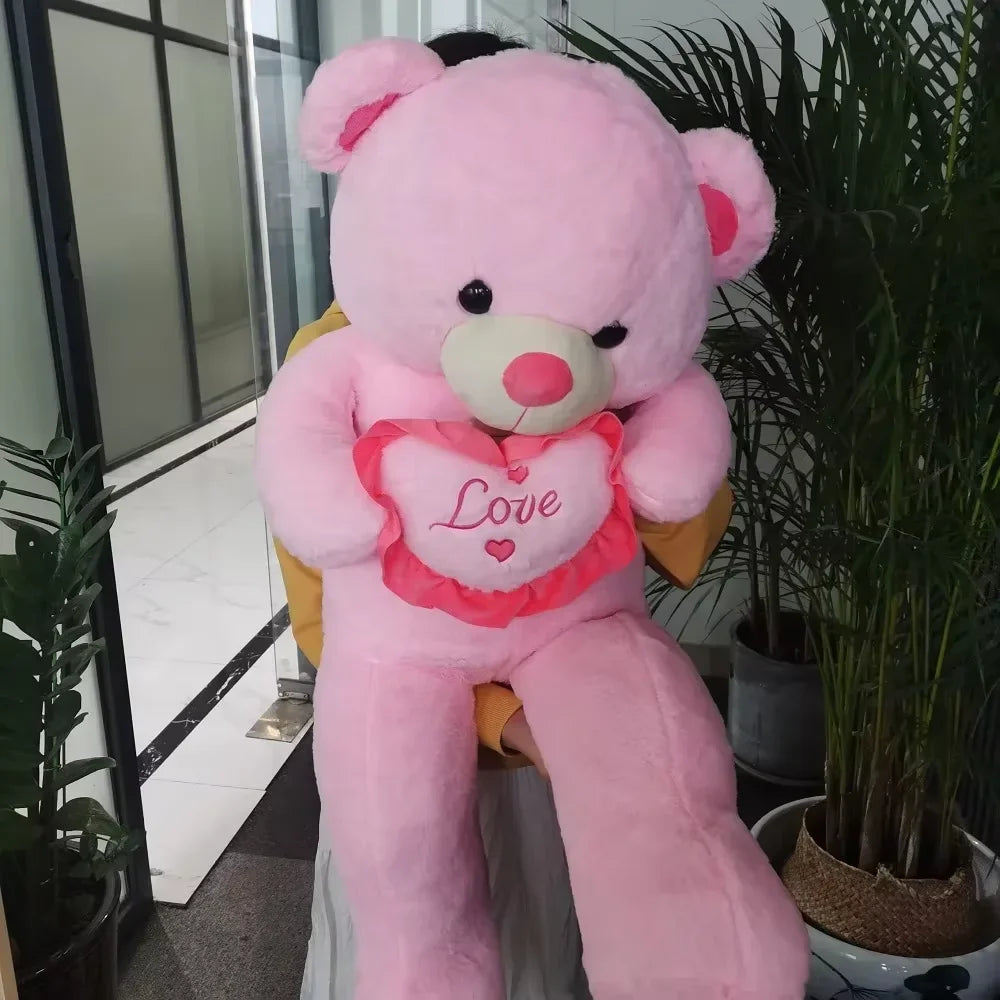 80/100cm Stor LOVE Bear Plyschleksak Härlig Enorm Uppstoppad Mjuk Björndocka Älskarbjörn Barnleksak Flickvän Alla hjärtans dag Födelsedagspresenter