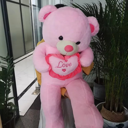 80/100cm Stor LOVE Bear Plyschleksak Härlig Enorm Uppstoppad Mjuk Björndocka Älskarbjörn Barnleksak Flickvän Alla hjärtans dag Födelsedagspresenter