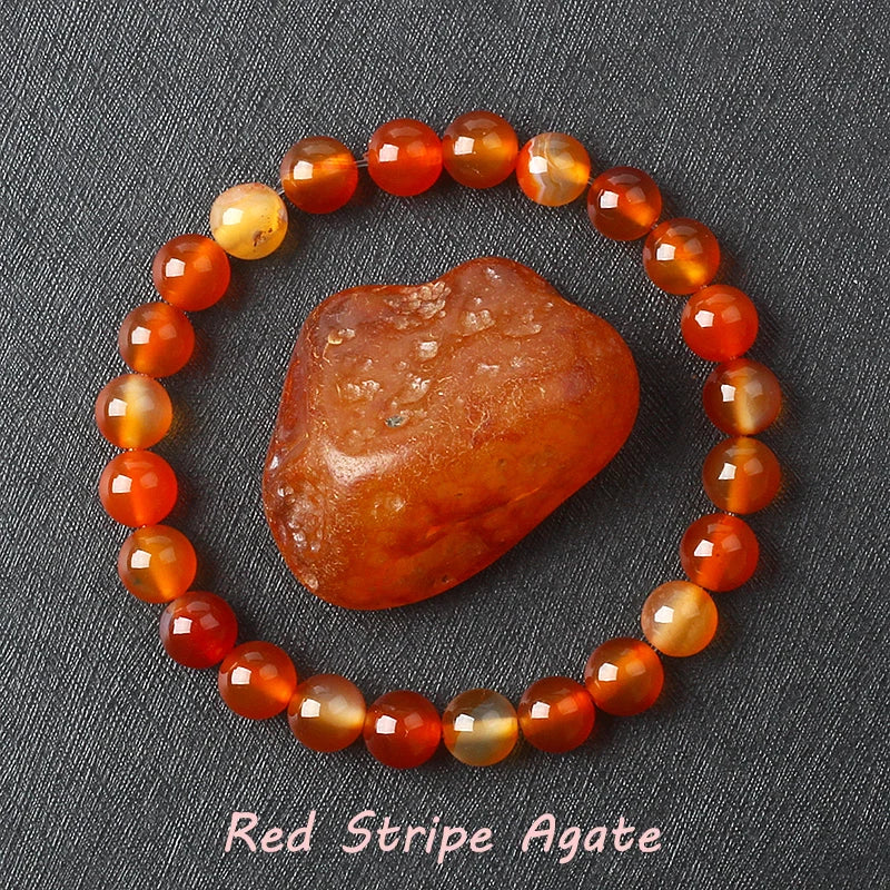 Naturlig drakeblodsten elastiska armband kvinnor män charm dinosaurie jaspis pärlor helande smycken yoga meditation armband gåva