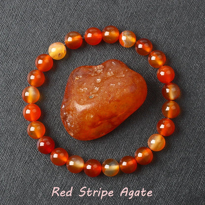 Naturlig drakeblodsten elastiska armband kvinnor män charm dinosaurie jaspis pärlor helande smycken yoga meditation armband gåva