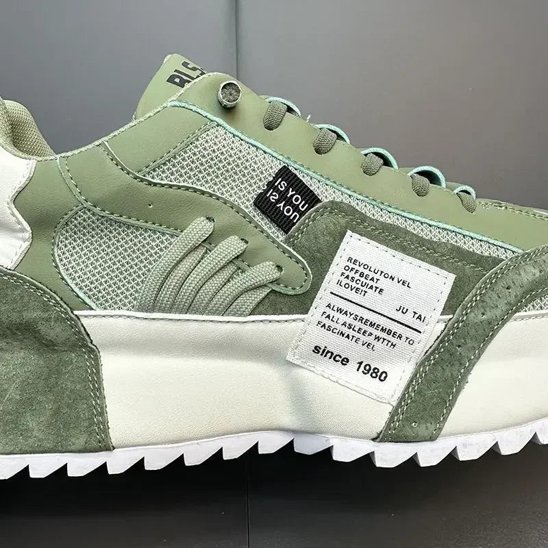 Sneakers Herr Sommar Mesh Mockasiner Snörning Läder Sport Fyra Säsonger Casual Löparskor Herr Bekväma Forrest Gump Skor