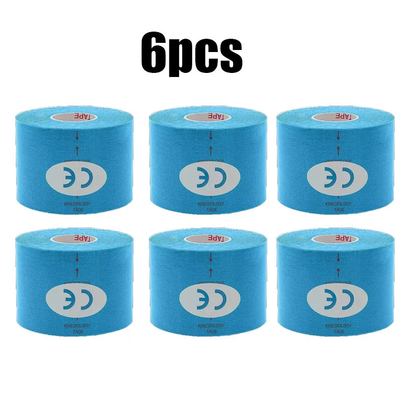 1/6 st tejper Kinesio Elastiskt Bandage Knäskydd Tejper Kinesiologi Stödkuddar Sport Självhäftande Venda Kinesiotejp Bandage