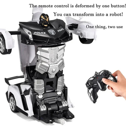 2IN1 Elektrisk RC-bil Transformationsrobotar Enknappsdeformationsbil Utomhus Fjärrkontroll Sportbilsmodell Barn Pojkar Leksaker