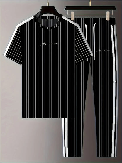Ett nytt streetwear-set för män för sommaren 2025 med enkla, avslappnade, trendiga, sportiga och bekväma vertikala 3D-bokstäver