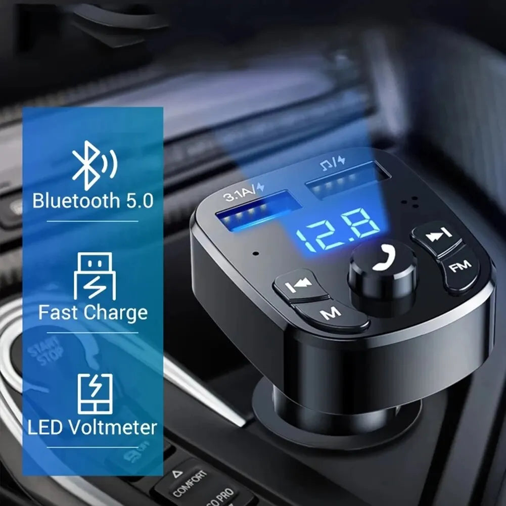 Bil-MP3-spelare Dubbel USB Snabbladdare FM Bluetooth-mottagare Bluetooth-kompatibel 5.0 FM-sändare USB-minne Kontakt Bilmonteringssats